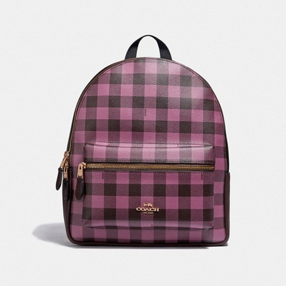 Coach Handbags - NWT Coach charlie backpack with gingham print